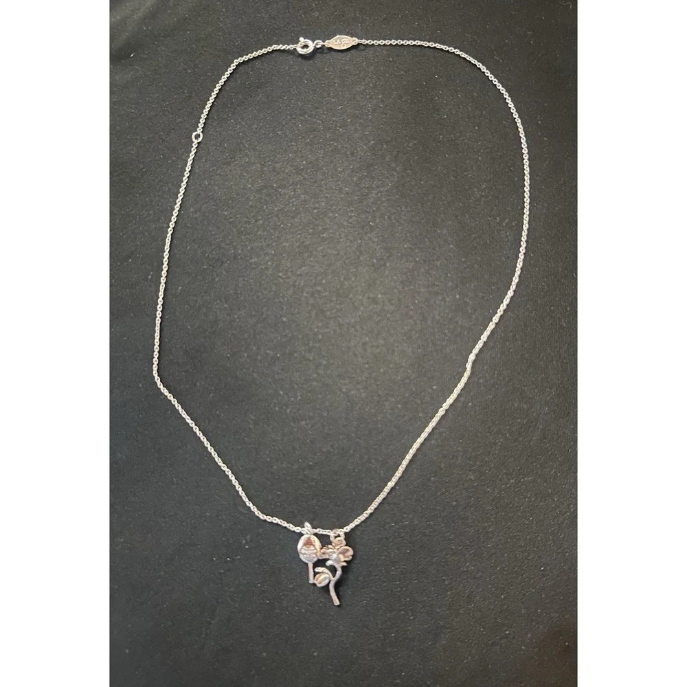 Disney Beauty And The Beast Enchanted Rose & Mirror Necklace Adjustable Chain